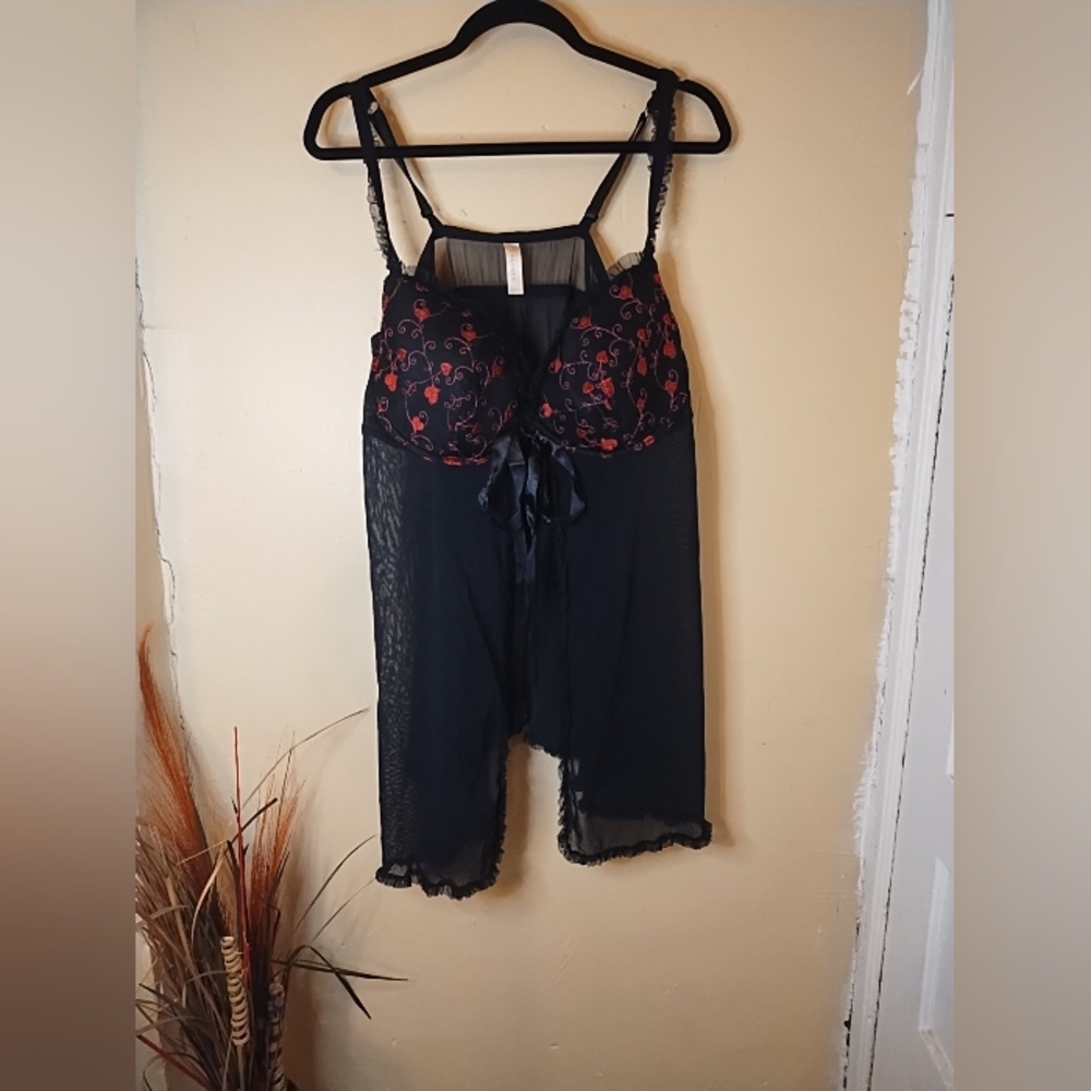 Cacique Women's‎ Embroidery Heart Chemise Lingerie Plus Size 22/24
